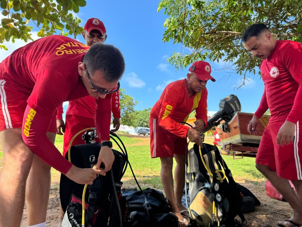Bombeiros fazem busca por homem que desapareceu após mergulhar durante pescaria no Rio Araguaia